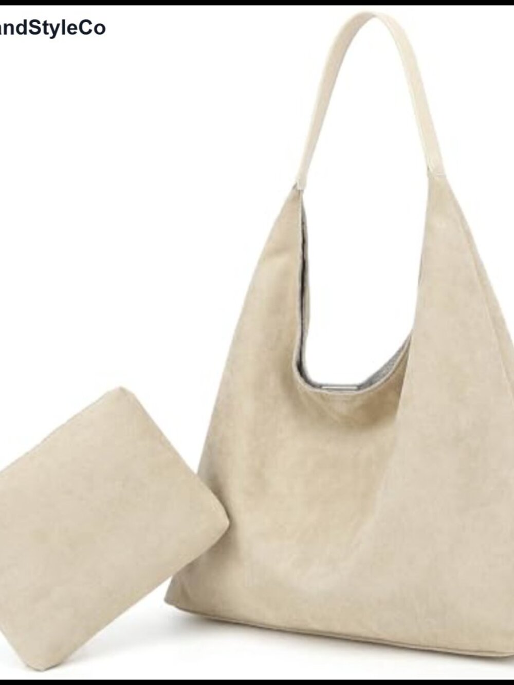 Faux Suede Slouchy Hobo Tote for Women, Soft Vegan Leather Work Handbag with